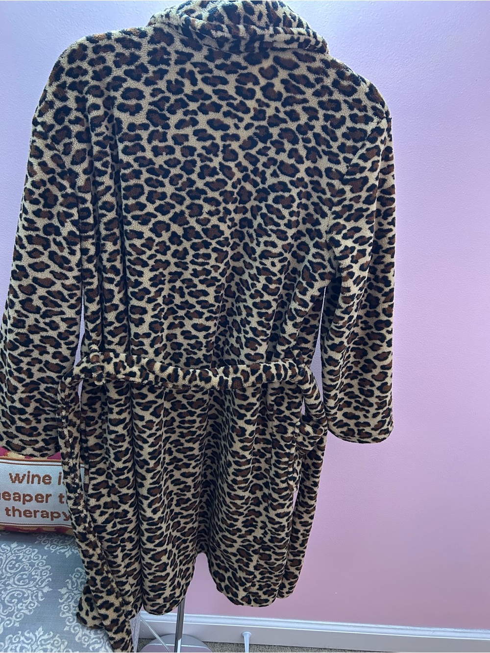 Leopard Print Plush Robe - Picture 5 of 5